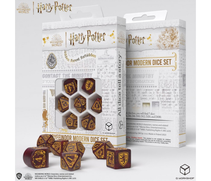 Кубики RPG Harry Potter. Gryffindor Modern Dice Set - Red. Q WORKSHOP (190142/2023/1/A)