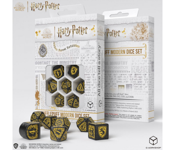 Кубики RPG Harry Potter. Hufflepuff Modern Dice Set - Black. Q WORKSHOP (190142/2023/4/A)