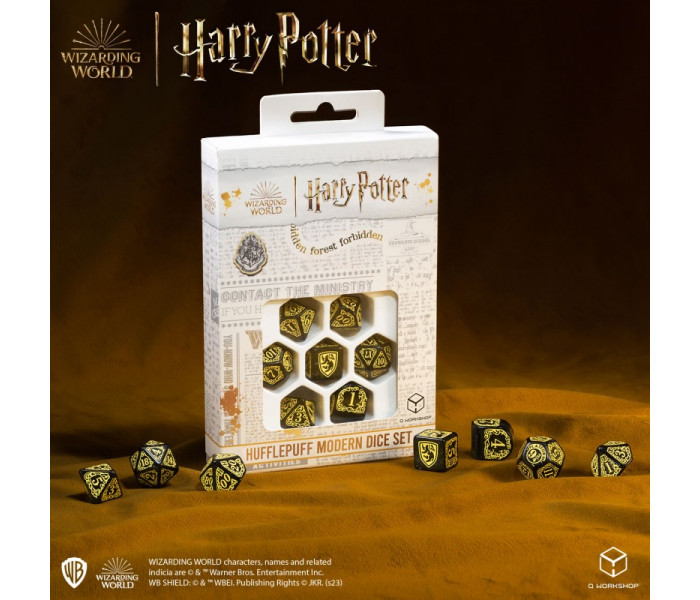 Кубики RPG Harry Potter. Hufflepuff Modern Dice Set - Black. Q WORKSHOP (190142/2023/4/A)