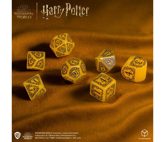 Кубики RPG Harry Potter. Hufflepuff Modern Dice Set - Yellow. Q WORKSHOP (190142/2023/4/B)