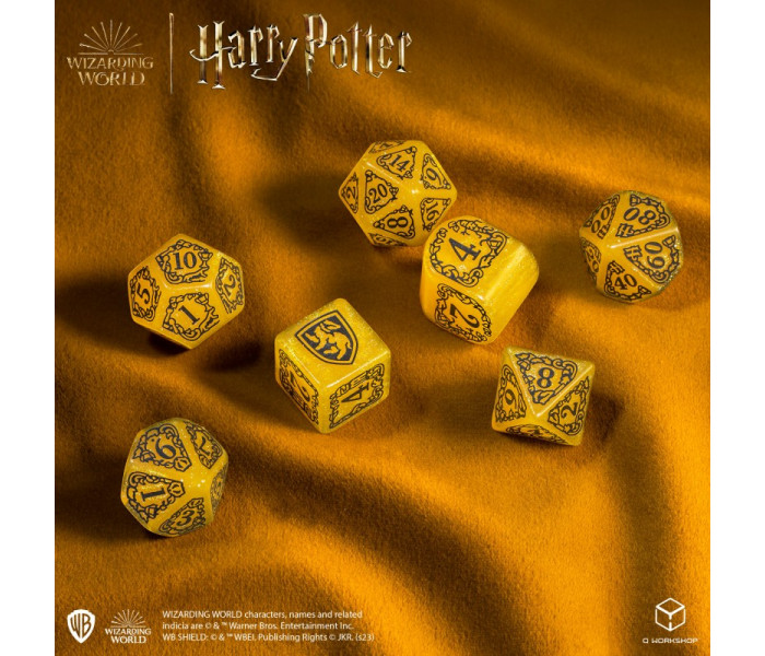 Кубики RPG Harry Potter. Hufflepuff Modern Dice Set - Yellow. Q WORKSHOP (190142/2023/4/B)
