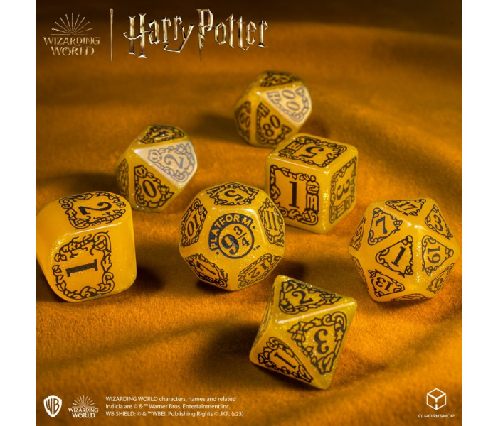 Кубики RPG Harry Potter. Hufflepuff Modern Dice Set - Yellow. Q WORKSHOP (190142/2023/4/B)