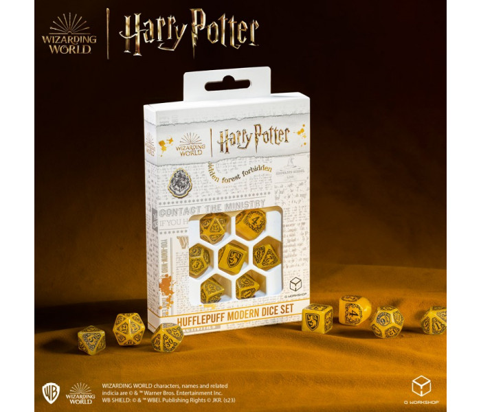 Кубики RPG Harry Potter. Hufflepuff Modern Dice Set - Yellow. Q WORKSHOP (190142/2023/4/B)