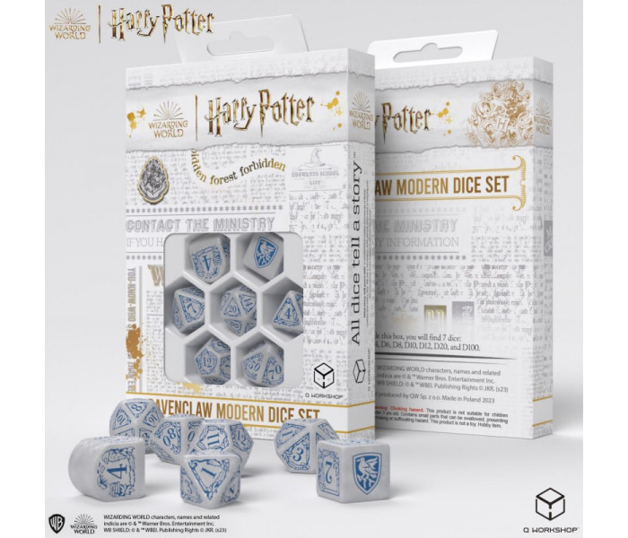Кубики RPG Harry Potter. Ravenclaw Modern Dice Set - White. Q WORKSHOP (190142/2023/3/B)