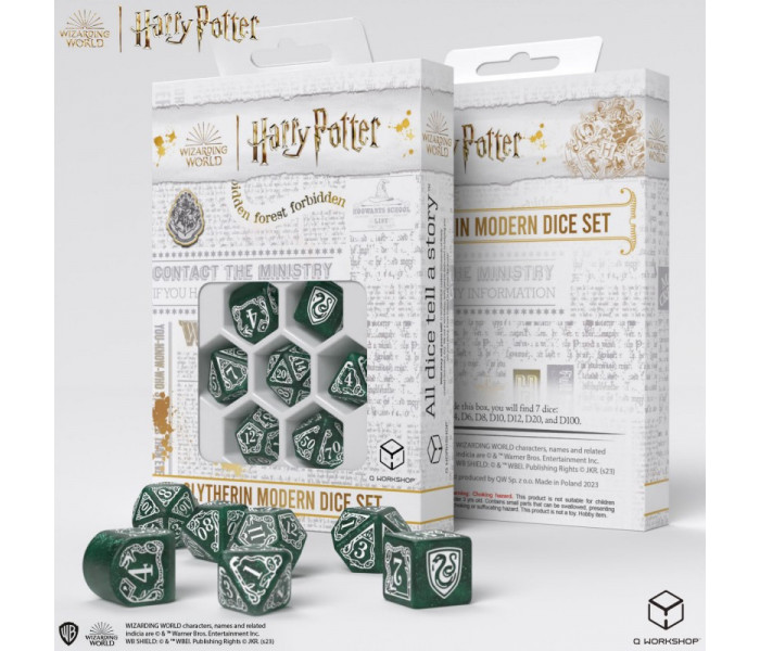 Кубики RPG Harry Potter. Slytherin Modern Dice Set - Green. Q WORKSHOP (190142/2023/2/A)