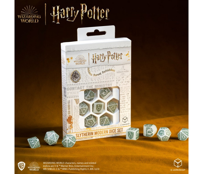 Кубики RPG Harry Potter. Slytherin Modern Dice Set - White. Q WORKSHOP (190142/2023/2/B)