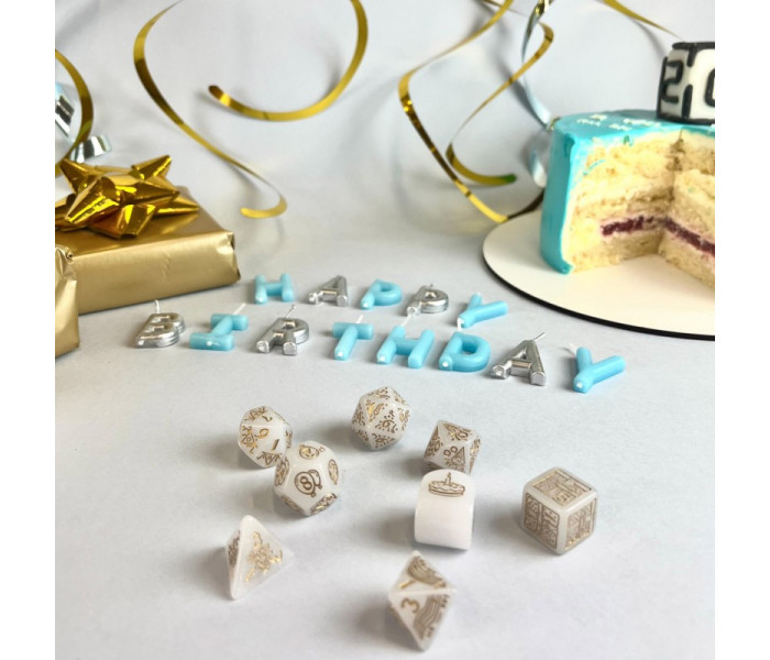 Кубики RPG Q WORKSHOP 20 years: Happy Birthday 8 Dice Set. Q WORKSHOP (S20Y03)