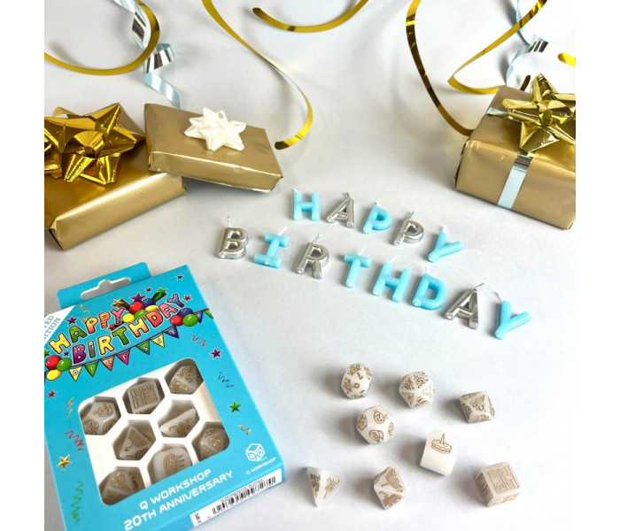 Кубики RPG Q WORKSHOP 20 years: Happy Birthday 8 Dice Set. Q WORKSHOP (S20Y03)
