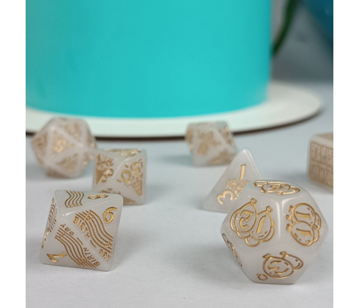 Кубики RPG Q WORKSHOP 20 years: Happy Birthday 8 Dice Set. Q WORKSHOP (S20Y03)