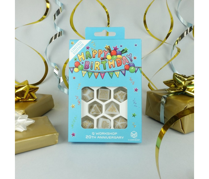 Кубики RPG Q WORKSHOP 20 years: Happy Birthday 8 Dice Set. Q WORKSHOP (S20Y03)