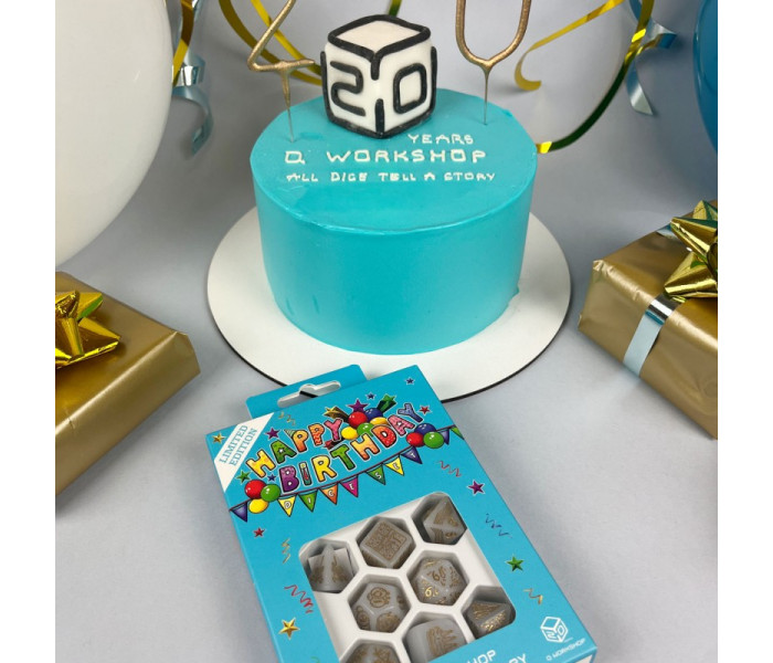Кубики RPG Q WORKSHOP 20 years: Happy Birthday 8 Dice Set. Q WORKSHOP (S20Y03)