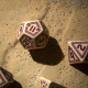 Кубики RPG RuneQuest Beige & burgundy Dice Set. Q WORKSHOP (SRQU02)
