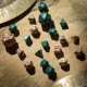 Кубики RPG RuneQuest Beige & burgundy Dice Set. Q WORKSHOP (SRQU02)
