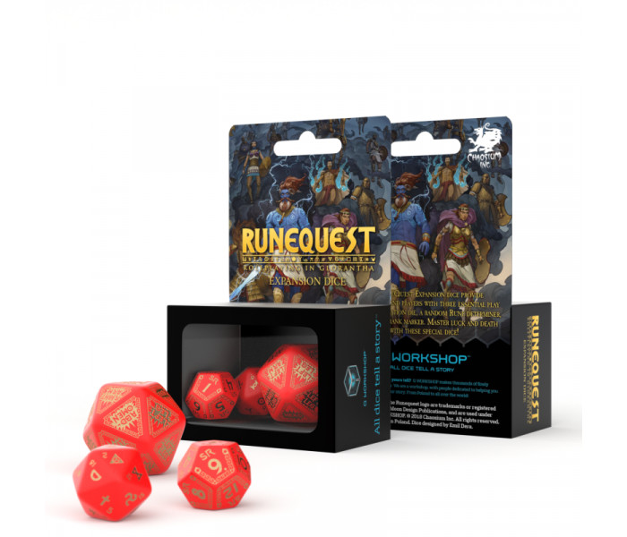 Кубики RPG RuneQuest Red & gold Expansion 3 Dice Set. Q WORKSHOP (SRQE01)