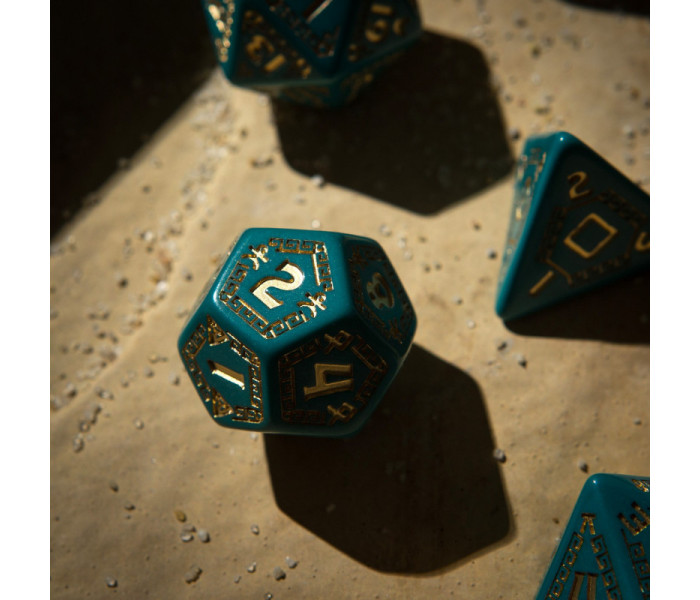 Кубики RPG RuneQuest Turquoise & gold Dice Set. Q WORKSHOP (SRQU03)