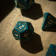 Кубики RPG RuneQuest Turquoise & gold Dice Set. Q WORKSHOP (SRQU03)