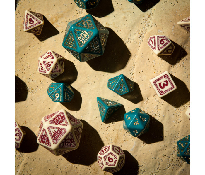 Кубики RPG RuneQuest Turquoise & gold Dice Set. Q WORKSHOP (SRQU03)
