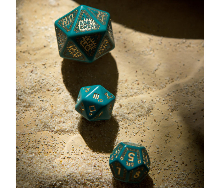 Кубики RPG RuneQuest Turquoise & gold Expansion 3 Dice Set. Q WORKSHOP (SRQE03)