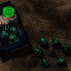 Кубики RPG Runic Black & glow-in-the-dark Dice Set. Q WORKSHOP (SRUN03)