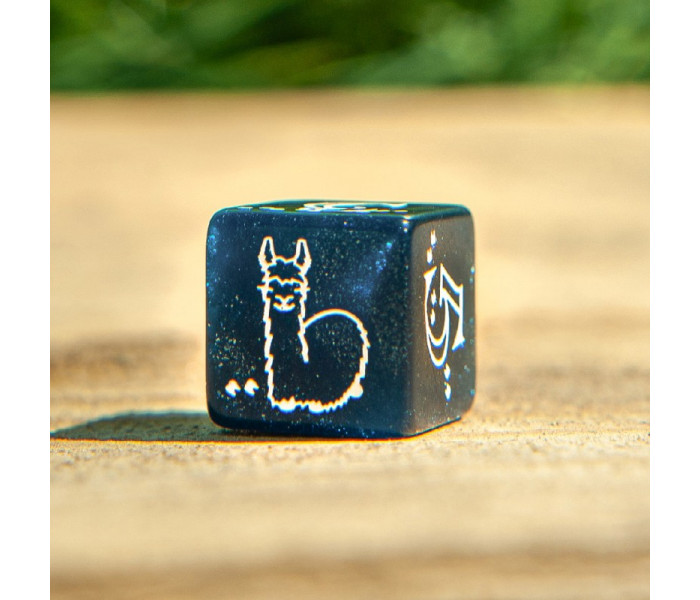 Кубики RPG Shimmering Llama Dice Set (Glittering dark blue & white). Q WORKSHOP (SLLA03)