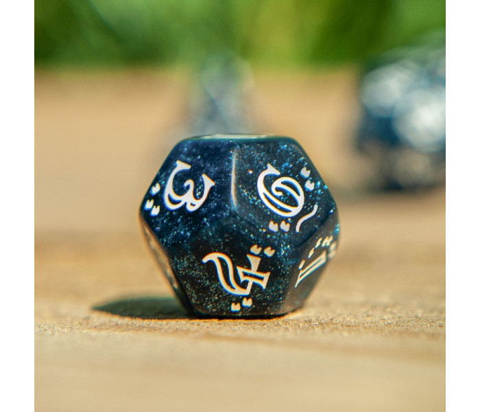 Кубики RPG Shimmering Llama Dice Set (Glittering dark blue & white). Q WORKSHOP (SLLA03)