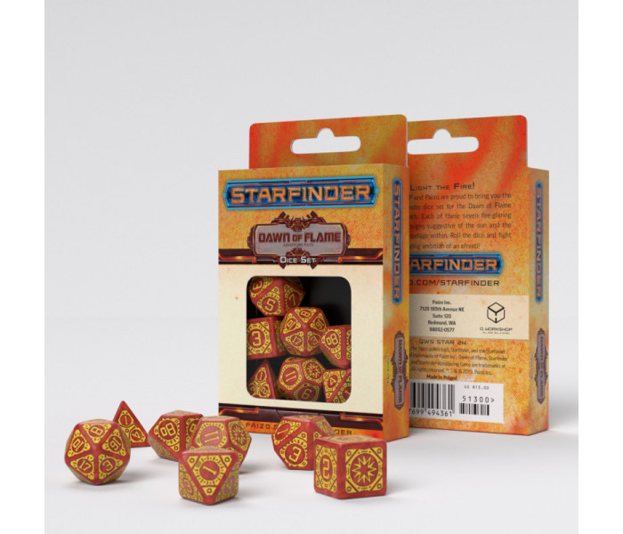 Кубики RPG Starfinder Dawn of Flame Dice Set. Q WORKSHOP (STAR04)