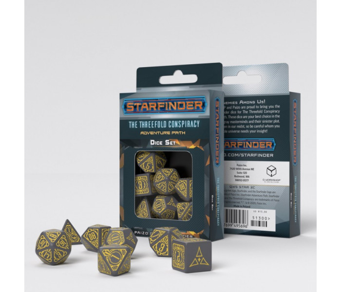 Кубики RPG Starfinder Threefold Conspiracy Dice Set. Q WORKSHOP (STAR08)