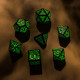Кубики RPG Steampunk Black & glow-in-the-dark Dice Set. Q WORKSHOP (SSTE05)