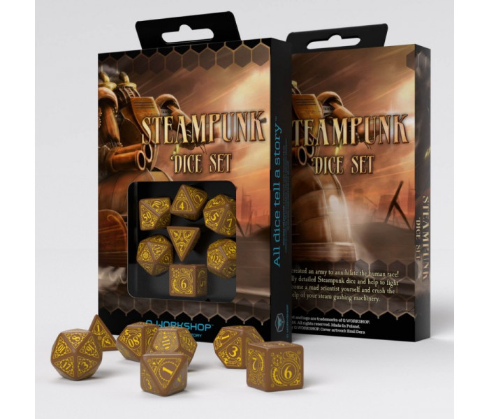 Кубики RPG Steampunk Brown & yellow Dice Set. Q WORKSHOP (SSTE06)
