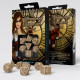 Кубики RPG Steampunk Clockwork Beige & brown Dice Set. Q WORKSHOP (SSTC04)