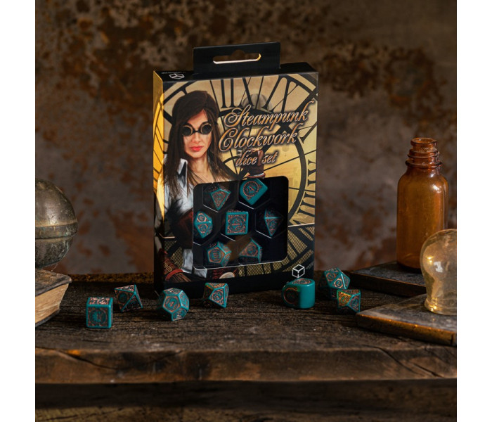 Кубики RPG Steampunk Clockwork: Nautical Apparatus Modern Dice Set. Q WORKSHOP (RSTC05)