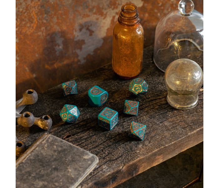 Кубики RPG Steampunk Clockwork: Nautical Apparatus Modern Dice Set. Q WORKSHOP (RSTC05)