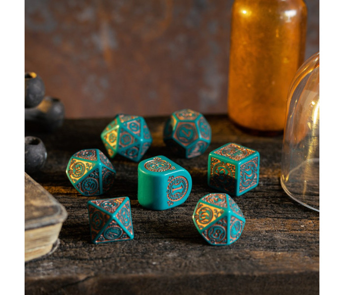 Кубики RPG Steampunk Clockwork: Nautical Apparatus Modern Dice Set. Q WORKSHOP (RSTC05)