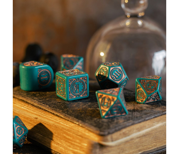 Кубики RPG Steampunk Clockwork: Nautical Apparatus Modern Dice Set. Q WORKSHOP (RSTC05)