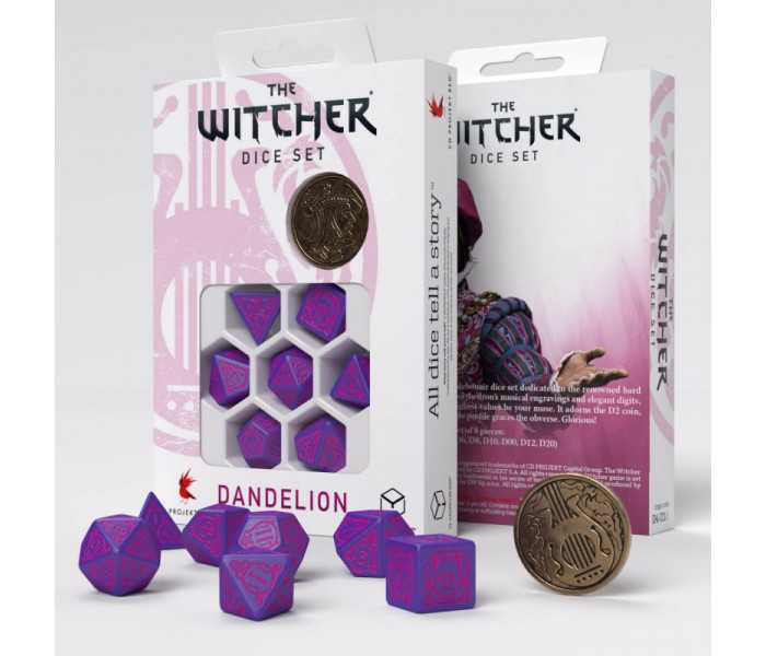 Кубики RPG The Witcher Dice Set. Dandelion - the Conqueror of Hearts. Q WORKSHOP (SWDA02)