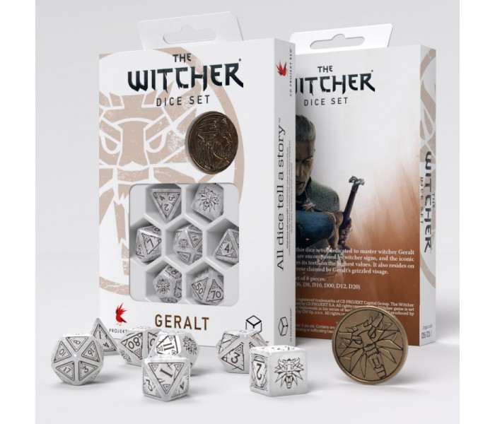 Кубики RPG The Witcher Dice Set. Geralt - The White Wolf. Q WORKSHOP (SWGE01)