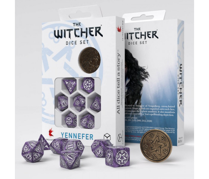 Кубики RPG The Witcher Dice Set. Yennefer - Lilac and Gooseberries. Q WORKSHOP (SWYE03)
