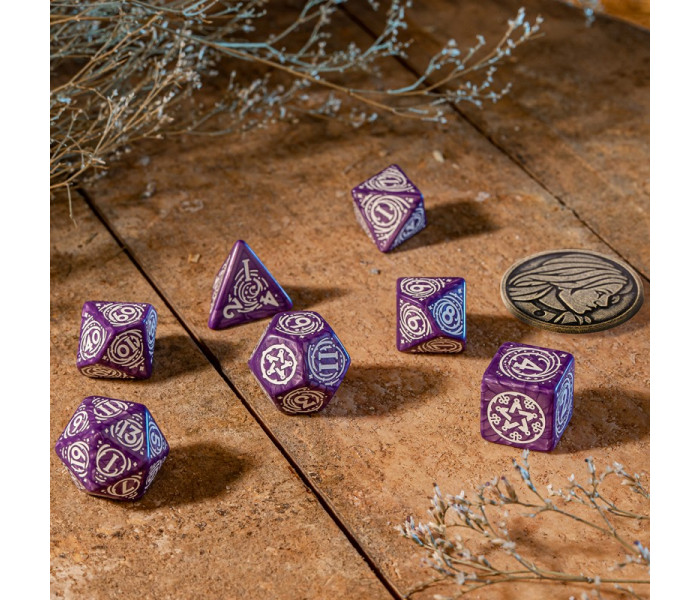 Кубики RPG The Witcher Dice Set. Yennefer - Lilac and Gooseberries. Q WORKSHOP (SWYE03)