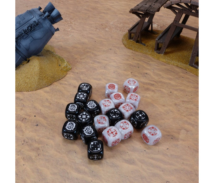 Набор кубиков Crosshairs Compact D6: Black&Pearl (20 шт). Q WORKSHOP (STCA05)