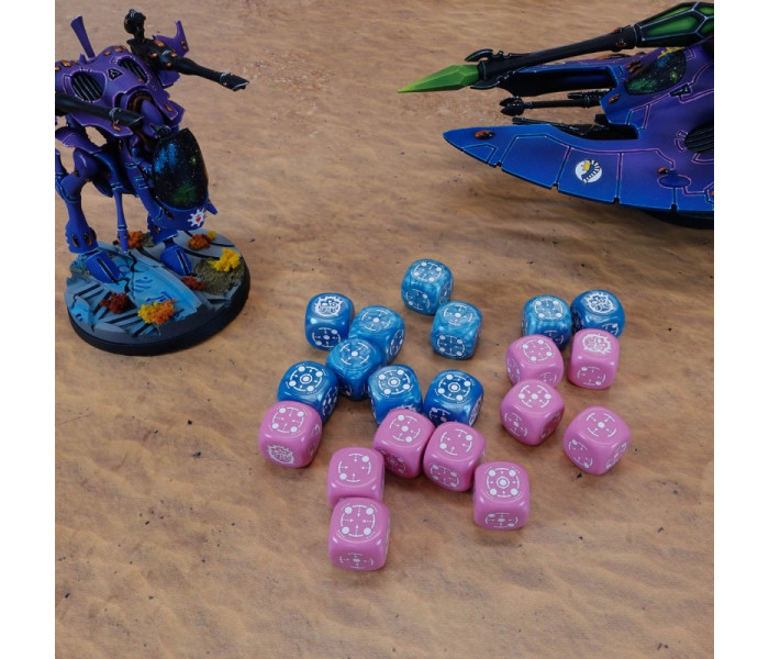 Набор кубиков Crosshairs Compact D6: Blue&Pink (20 шт). Q WORKSHOP (STCA02)
