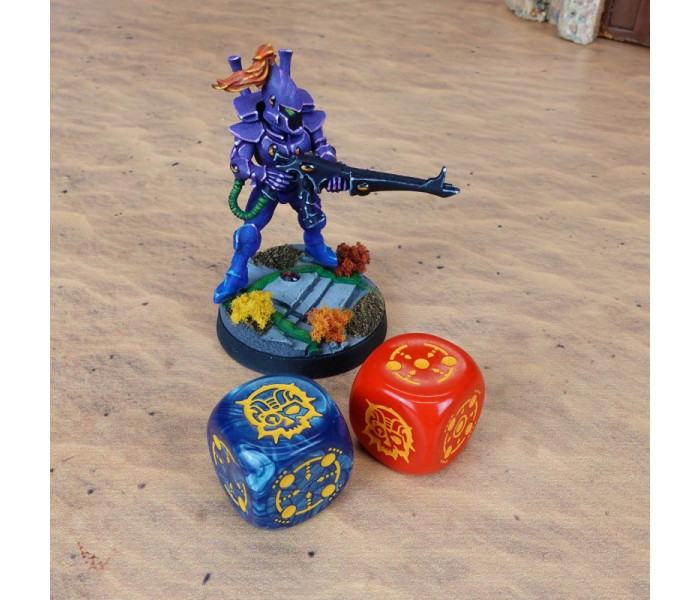 Набор кубиков Crosshairs Compact D6: Cobalt&Red (20 шт). Q WORKSHOP (STCA01)