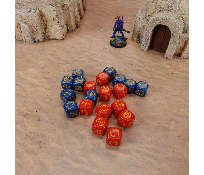 Набор кубиков Crosshairs Compact D6: Cobalt&Red (20 шт). Q WORKSHOP (STCA01)