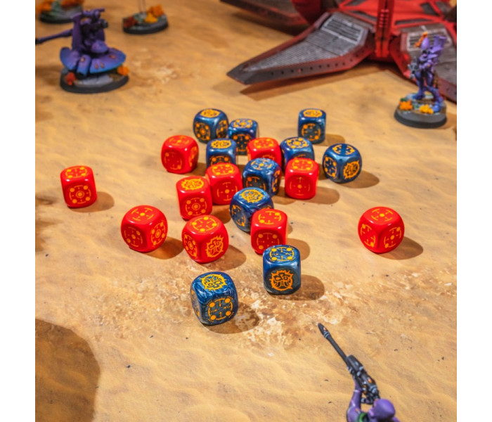 Набор кубиков Crosshairs Compact D6: Cobalt&Red (20 шт). Q WORKSHOP (STCA01)