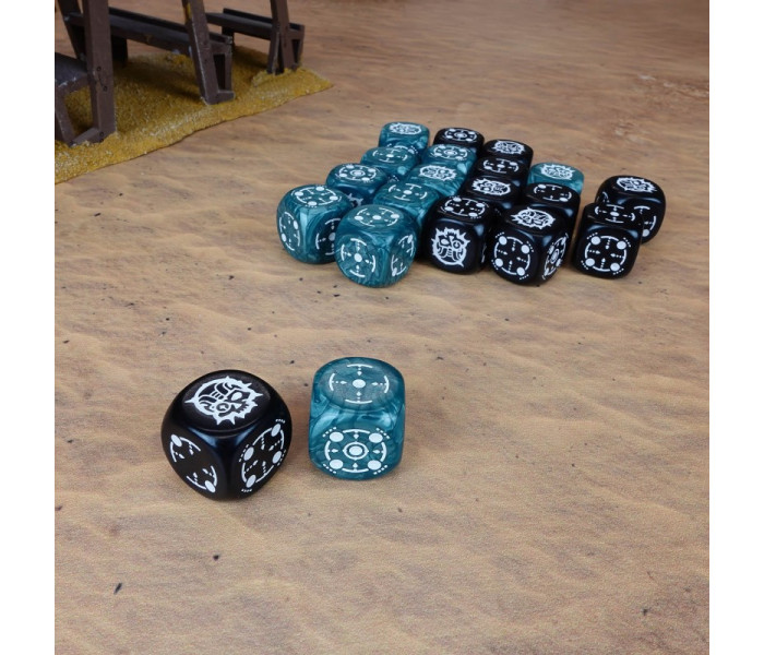 Набор кубиков Crosshairs Compact D6: Stormy&Black (20 шт). Q WORKSHOP (STCA04)