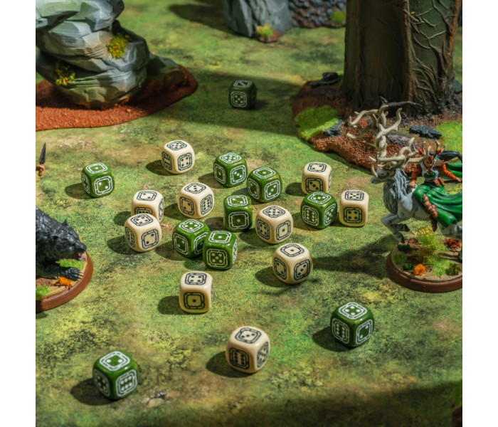 Набір кубиків Fortress Compact D6: Beige&Olive (20 шт). Q WORKSHOP (STCB01)