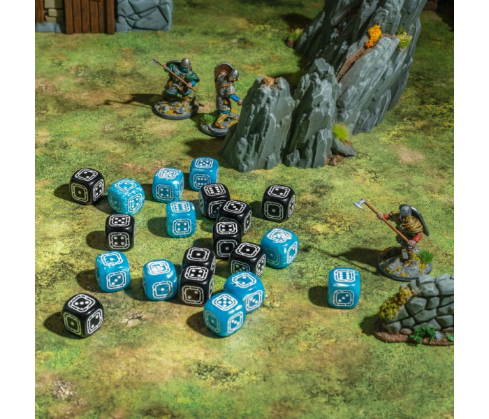 Набір кубиків Fortress Compact D6: Black&Blue (20 шт). Q WORKSHOP (STCB02)