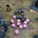 Набор кубиков Fortress Compact D6: Black&Pink (20 шт). Q WORKSHOP (STCB05)