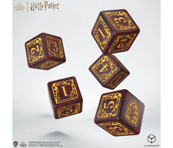 Набір кубиків Harry Potter. Gryffindor. 5 х D6 Dice Set & Pouch. Q WORKSHOP (190142/2023/1/A/D6B)
