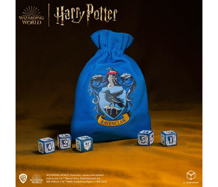 Набір кубиків Harry Potter. Ravenclaw. 5 х D6 Dice Set & Pouch. Q WORKSHOP (190142/2023/3/A/D6B)