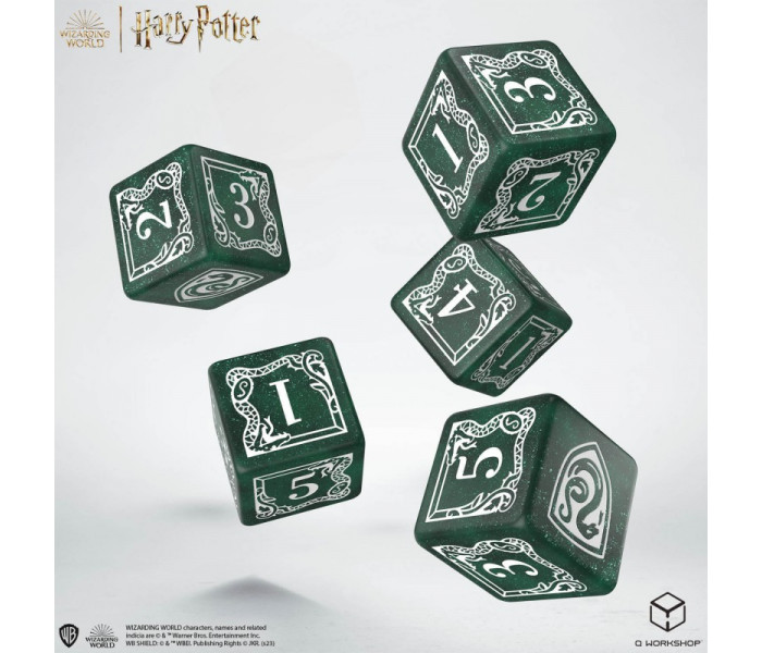 Набор кубиков Harry Potter. Slytherin. 5 х D6 Dice Set & Pouch. Q WORKSHOP (190142/2023/2/A/D6B)